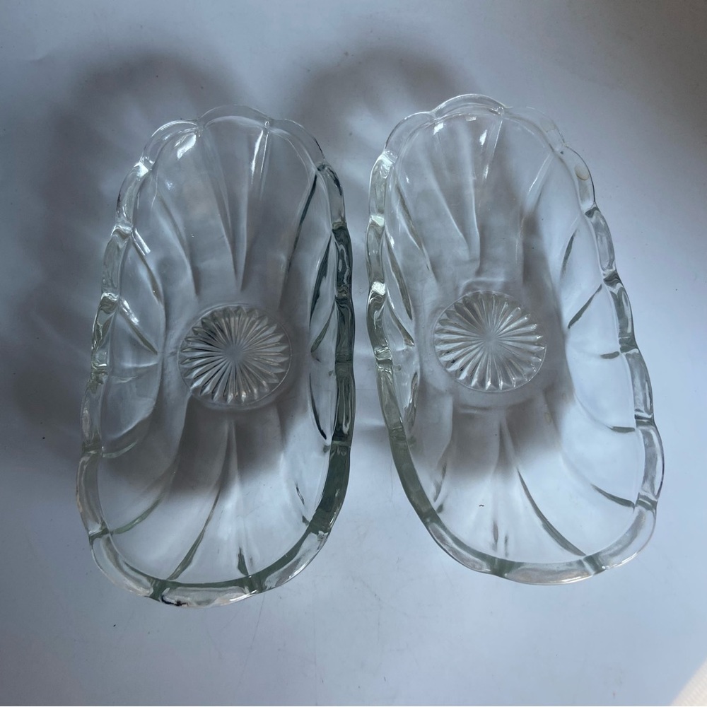 Pressed Glass Anchor Hocking Relish Dishes